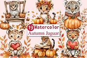 Cute Autumn Jaguar Sublimation, an Illustration by CitraGraphics (Thumbnail 1 of 6)