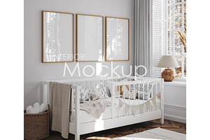 Frame mockup in home interior, a Presentation Template by Artjafara