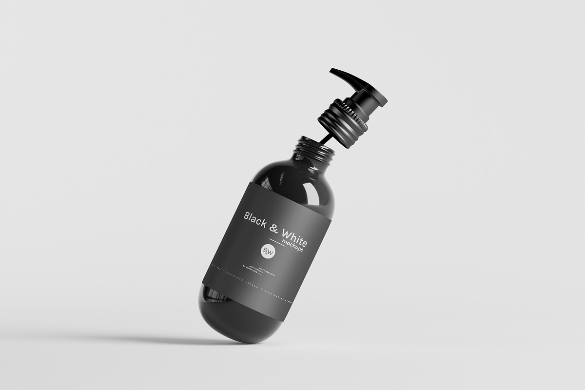 Black & White Mockups - Pump Bottles, a Packaging Mockup by pmvch (Photo 139 of 160)