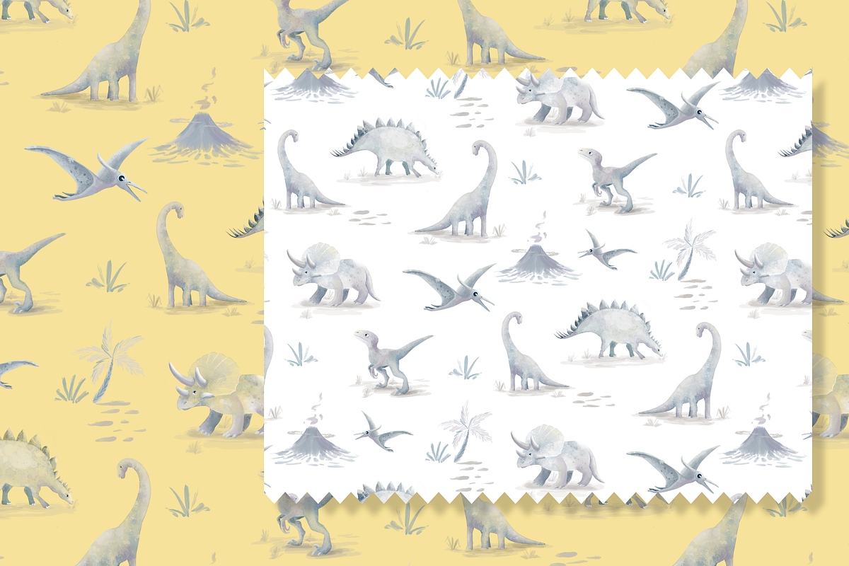 Dinosaurs Neutral Pattern, a Pattern Graphic by Lady Bruniere Design (Photo 7 of 17)