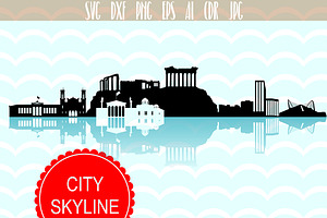 Athens Skyline SVG Greece City