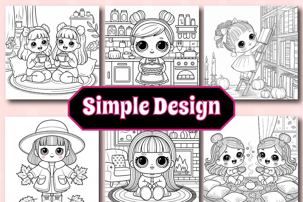 Autumn Doll Girl Bold & Easy Color, an Animal Illustration by Design Zone (Photo 3 of 4)