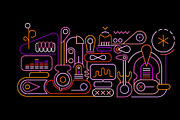 Neon Line Art Abstract Music Design, an Illustration by danjazzia (Thumbnail 3 of 3)