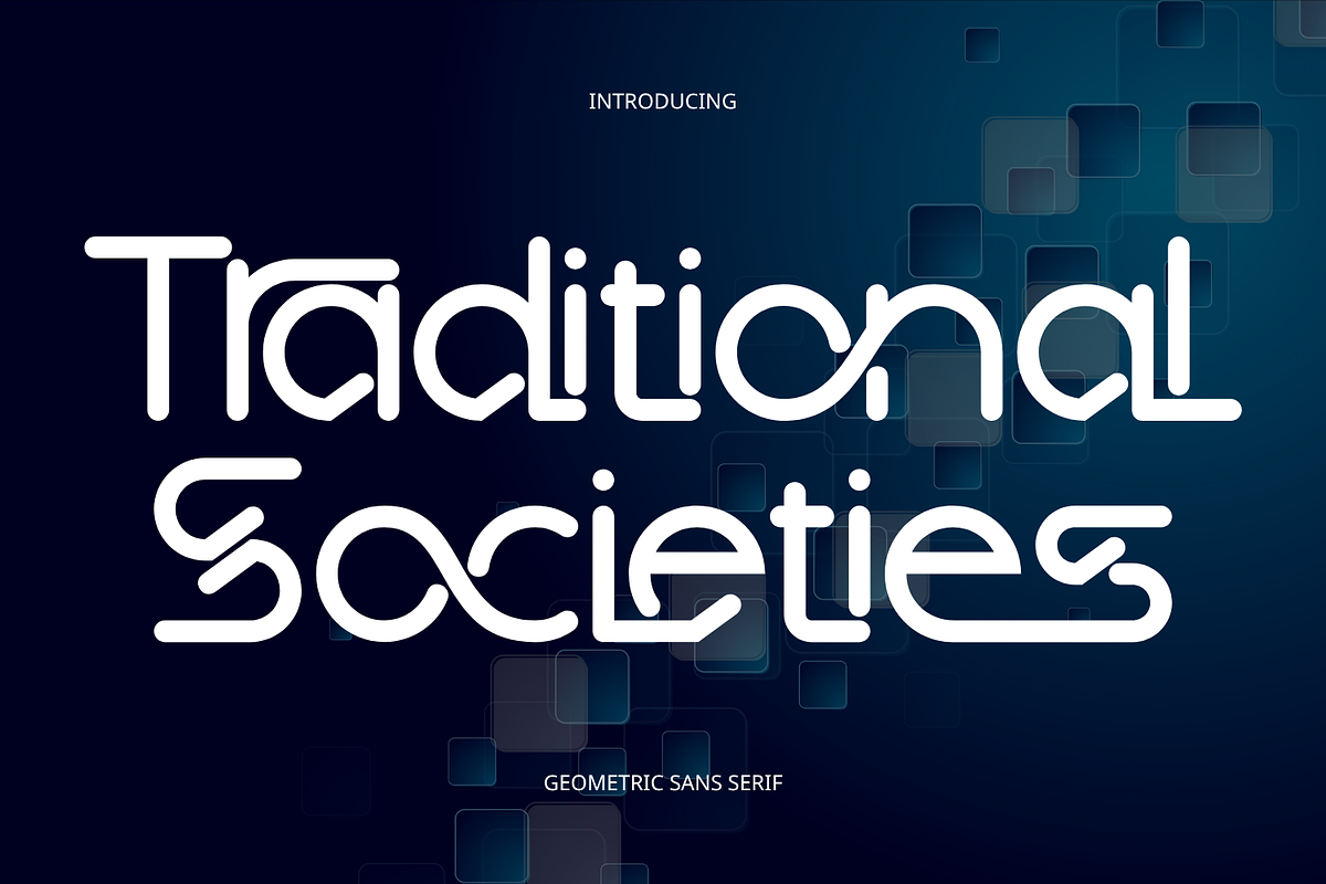 Traditional Societies - Futuristic, a Sans Serif Font by 177Studio (Photo 1 of 8)