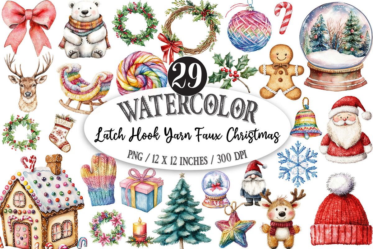 Latch Hook Yarn Faux Christmas, an Illustration by Designking (Photo 1 of 5)