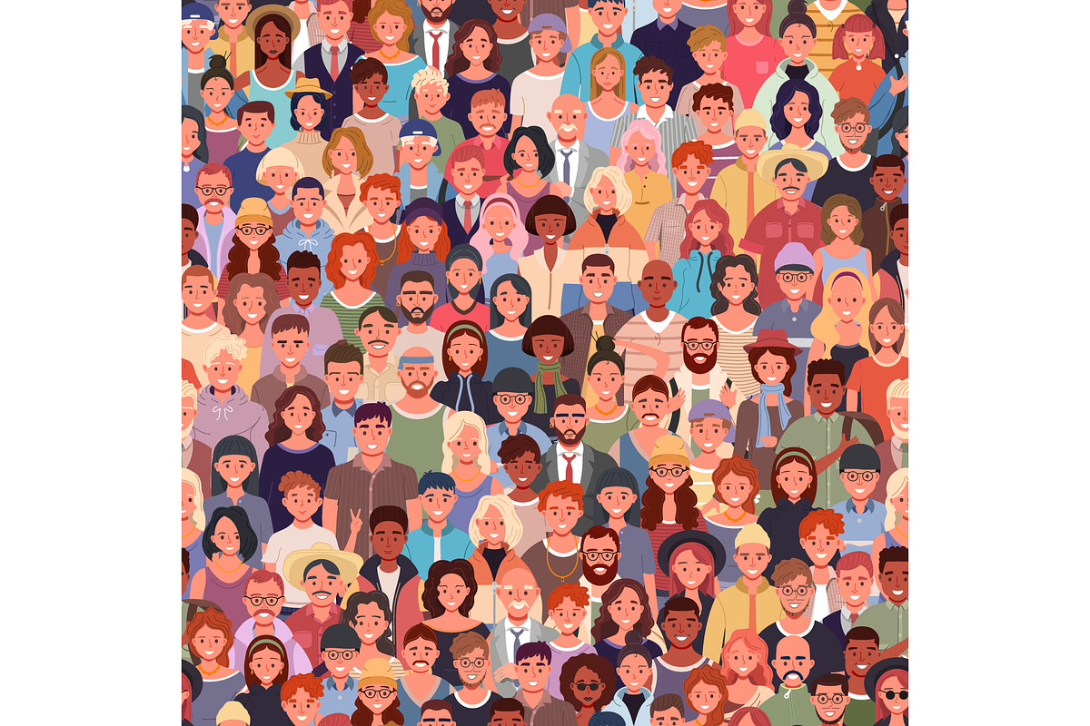 Seamless pattern group of people, a Person Illustration by Yayasya (Photo 2 of 2)