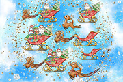 Ho-Ho-Ho christmas clipart set, a Decorative Illustration by JuliaStarArt-FantasyHome (Thumbnail 7 of 10)
