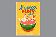 Summer Pool Party vector posters., a Seasonal Illustration by PoPaShop (Thumbnail 3 of 3)