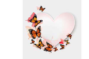 Greeting Card With Butterfies.Vector