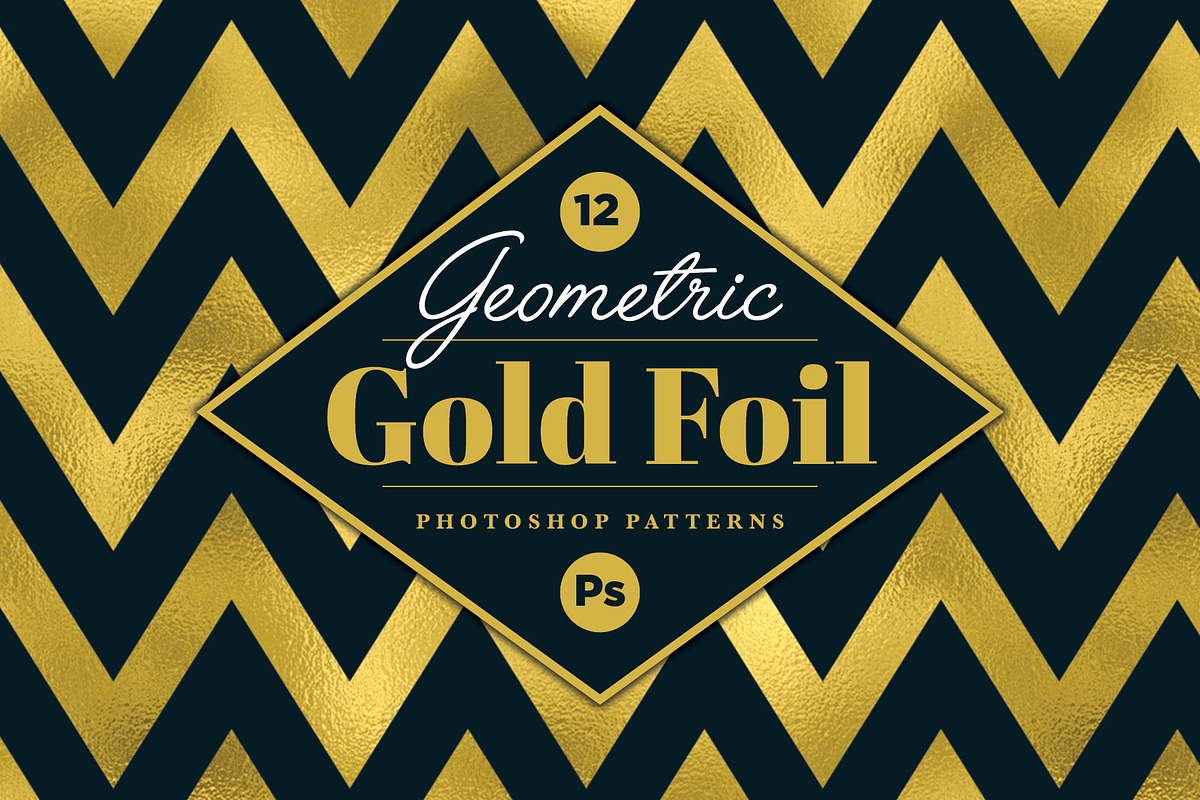 Gold Foil Geometric PSD Patterns, a Pattern Graphic by Designdell (Photo 1 of 4)