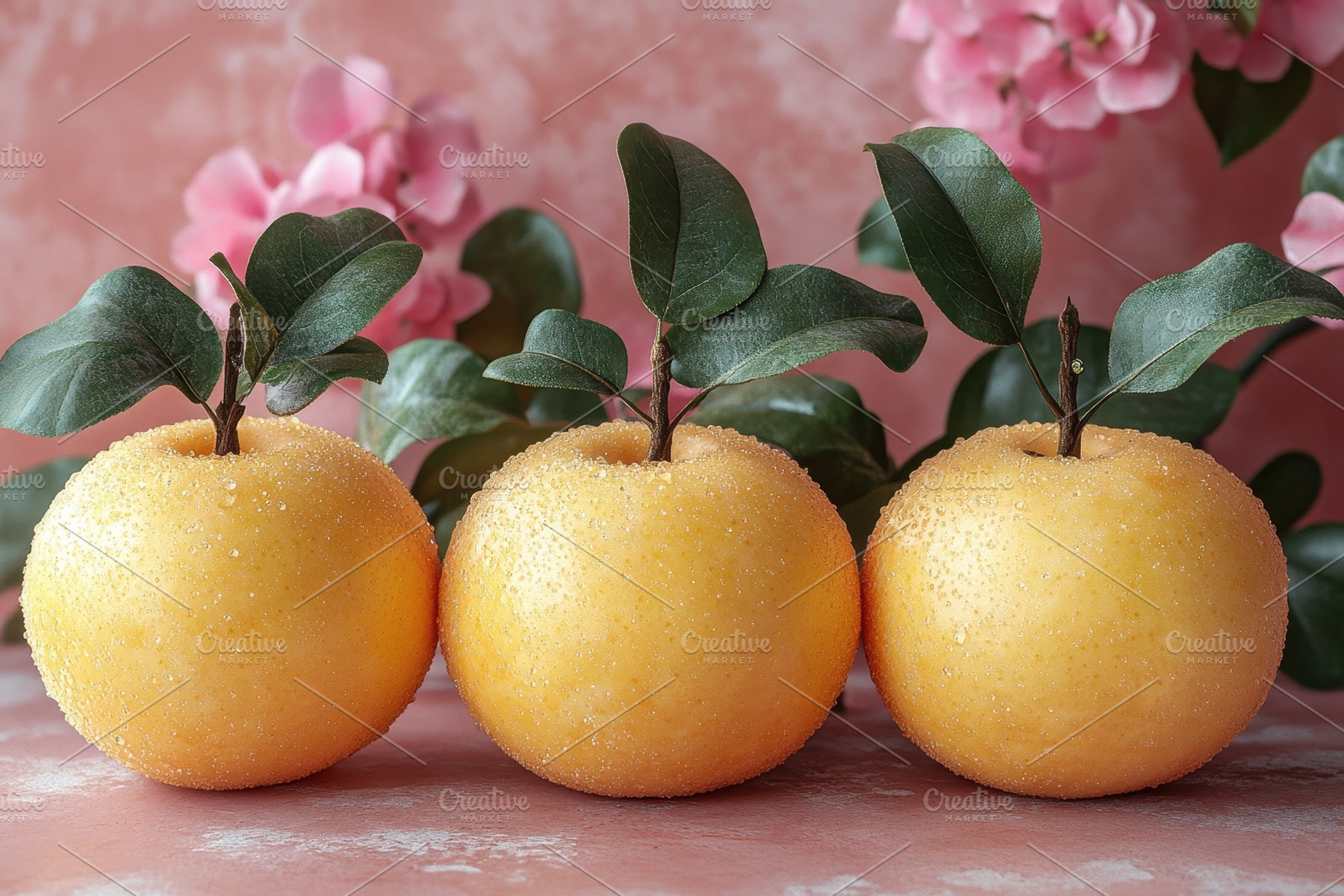 Fresh oranges with water droplets an, a Photo by Tanuart