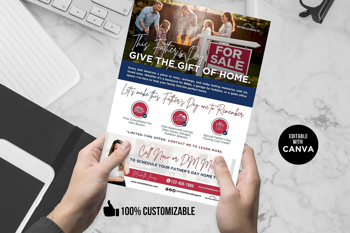 2025 Real Estate Father's Day Flyer, a Flyer Template by CreativeVinesStore (Photo 2 of 5)