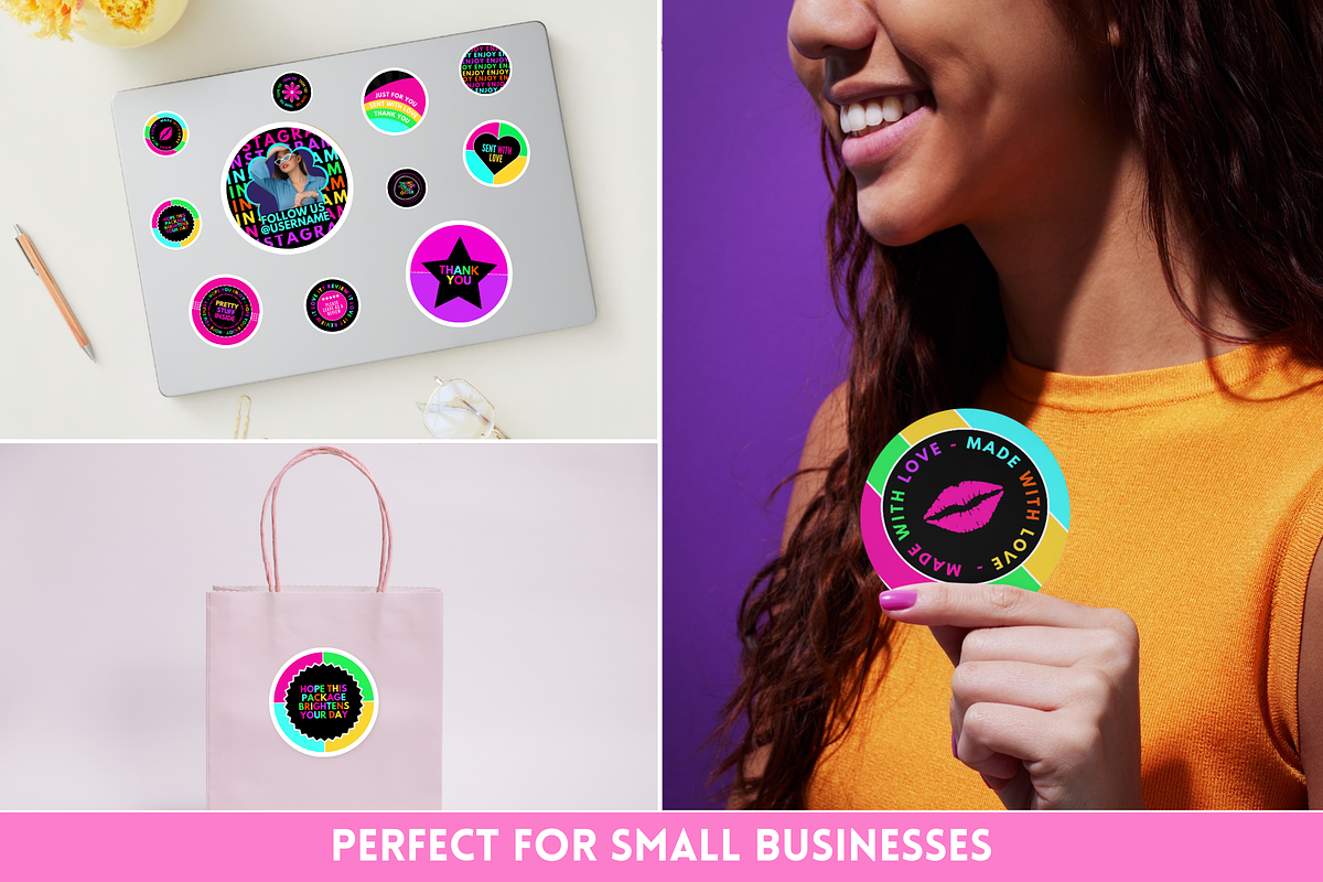 Neon Shipping Sticker Templates, a Marketing Template by SunshineStudioBoutique (Photo 5 of 10)