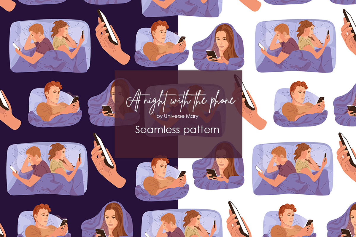 Night with the phon Vector Clipart, a Person Illustration by Universe Mary (Photo 7 of 8)