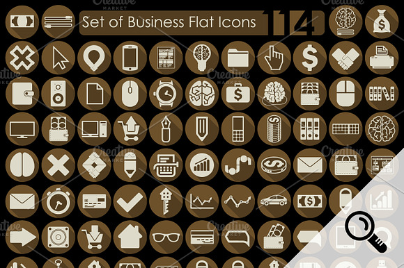 114 Business Flat Icons