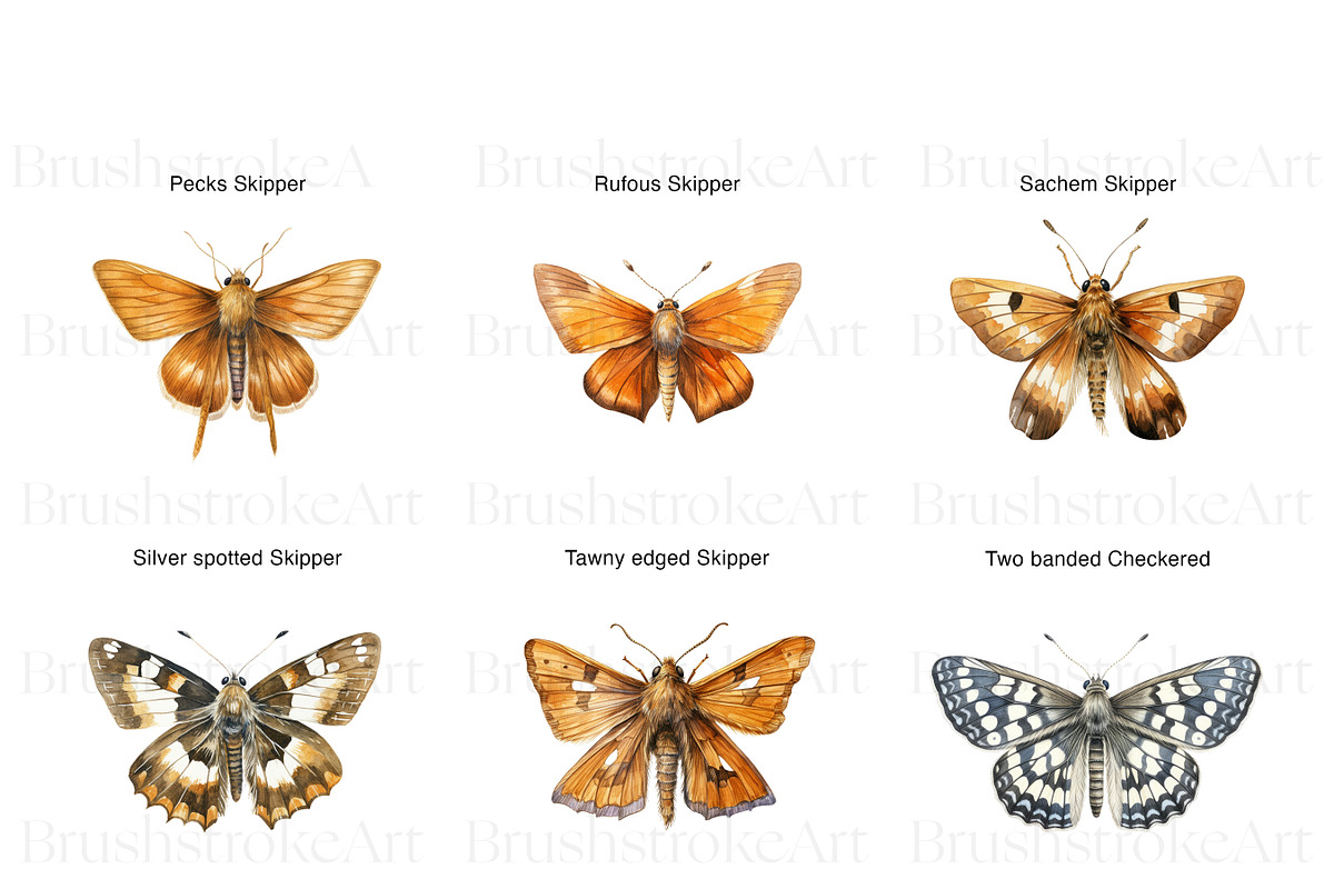 Skipper Butterfly Clipart, Butterfly, an Animal Illustration by BrushstrokeArtGB (Photo 4 of 9)