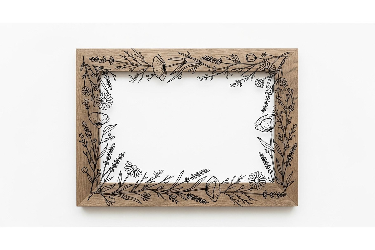Rustic Floral Frame SVG Bundle, an Illustration by jahid234 (Photo 23 of 31)
