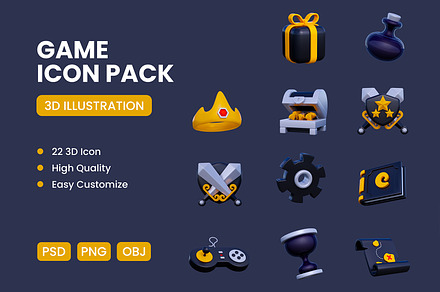 3D Gaming Icon Pack, an Object 3D Model by deviapuspitasari2