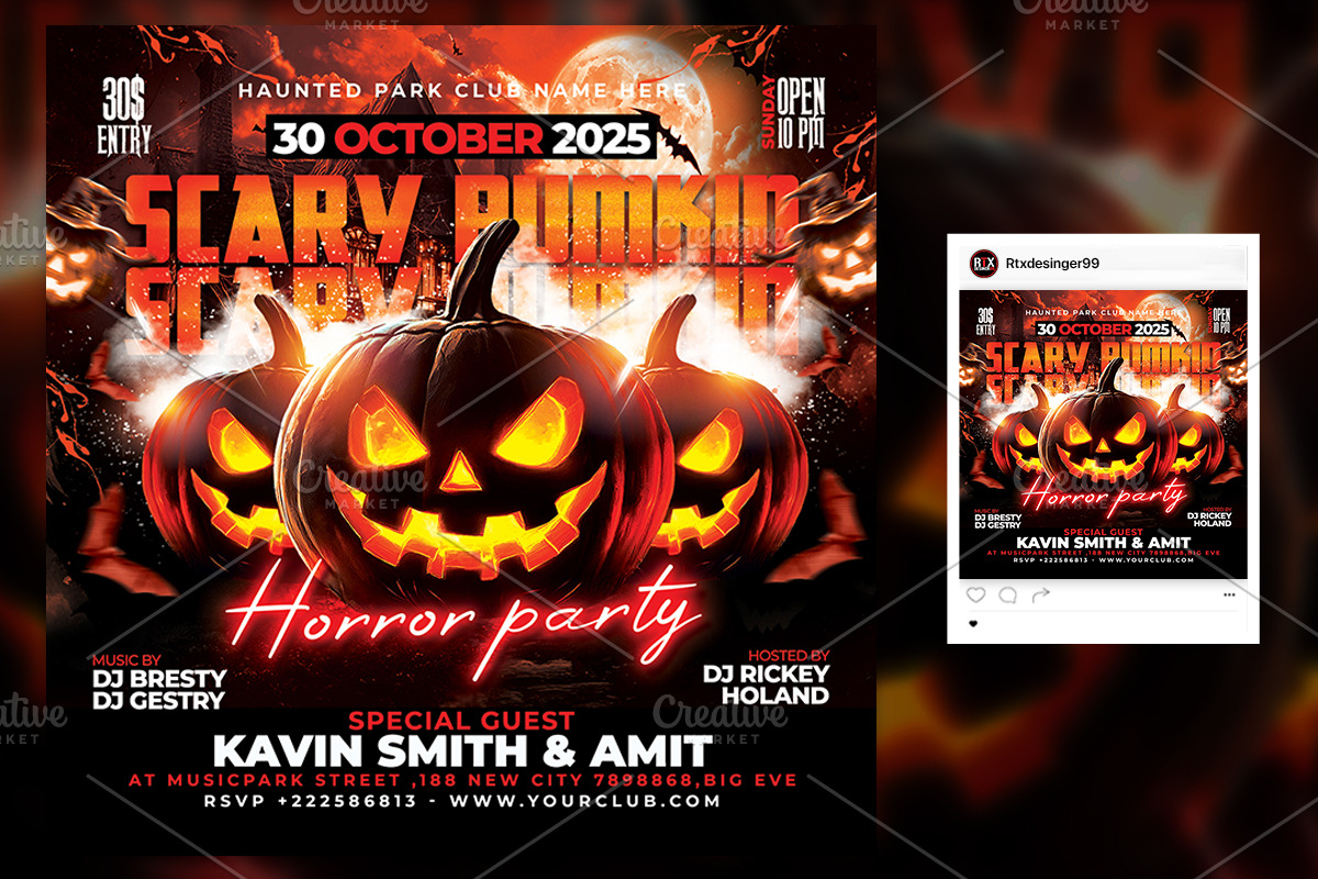 Halloween Flyer Template, a Flyer Template by RTXdesinger99 (Photo 3 of 3)