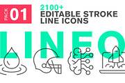 LINEO 1 - 2100+ icons, an Outline Icon by sharpnose (Thumbnail 1 of 14)