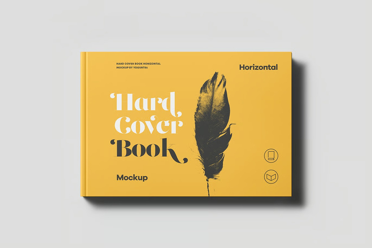 Hard Cover Horizontal Book Mock-up, an Advertising Mockup by zippypixelstudio (Photo 4 of 14)