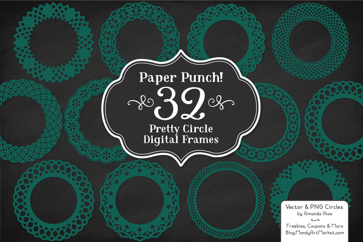 Emerald Green Lace Frame Vectors, an Illustration by Amanda Ilkov (Photo 2 of 5)