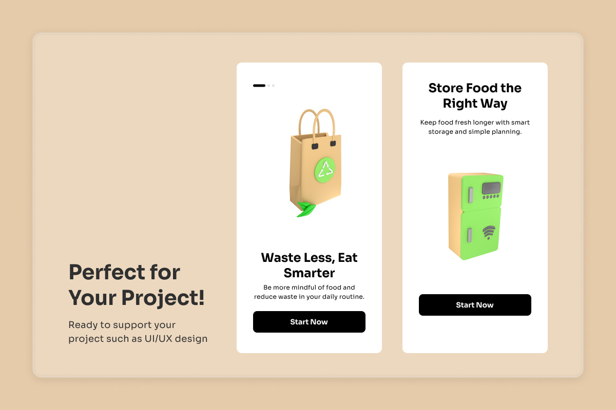 Food Waste Reduction 3D Icon Pack, an Object Illustration by twinstd (Photo 4 of 6)