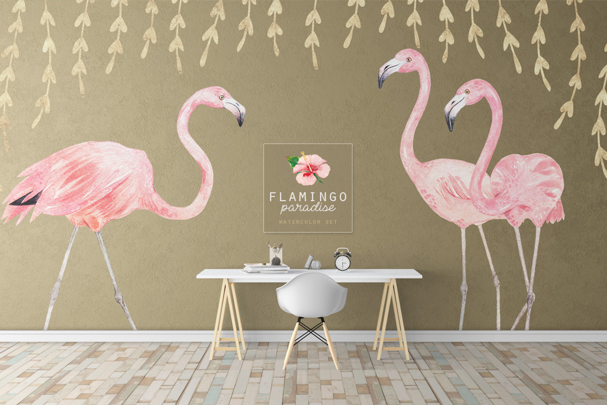 FLAMINGO PARADISE watercolor set, an Illustration by Natali Smolova (Photo 2 of 11)