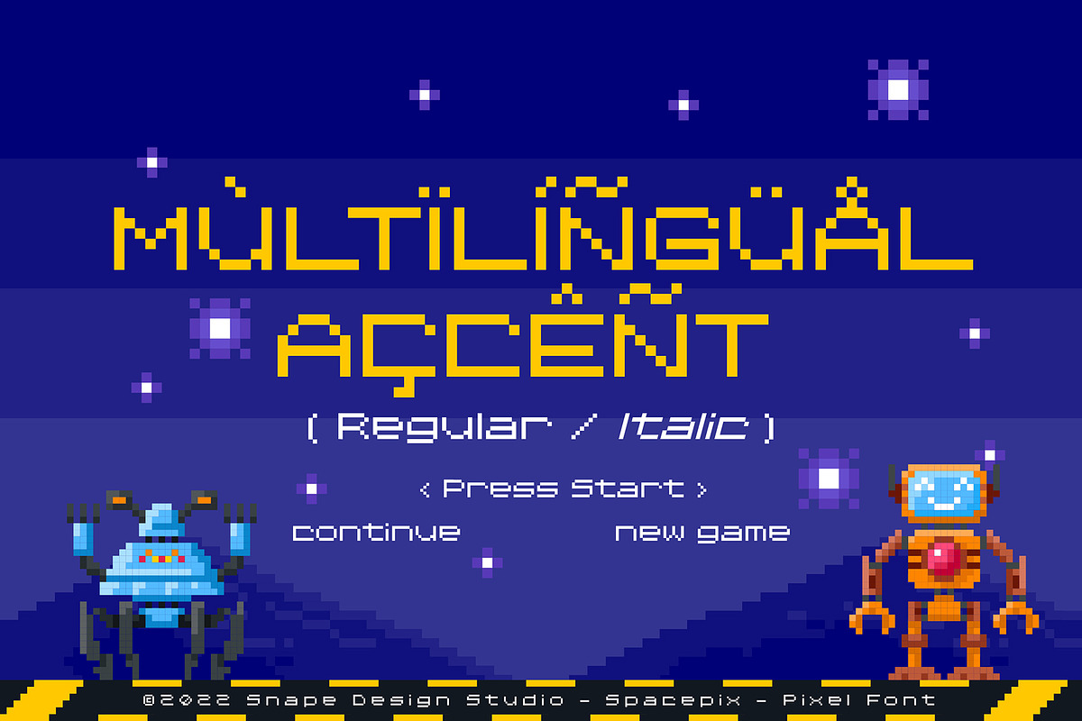 Spacepix - Pixel Font, a Font by Snape Design Studio (Photo 3 of 5)