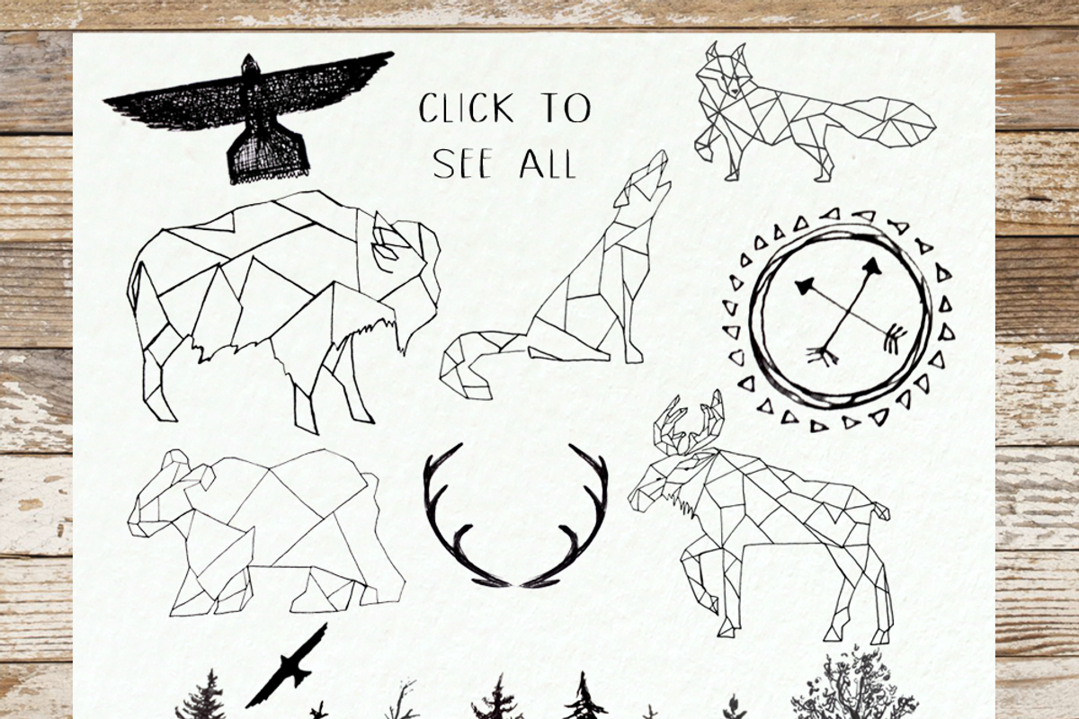 Geometric Animals & Rustic Landscape, an Animal Illustration by WeLivedHappilyEverAfter (Photo 2 of 4)
