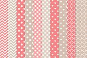 Coral Elephant Clipart & Patterns, an Illustration by Amanda Ilkov (Thumbnail 3 of 3)
