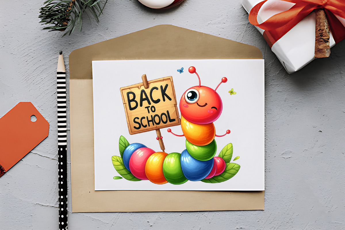 Kawaii School Worm Sublimation Png, an Illustration by RobertsArt (Photo 2 of 7)
