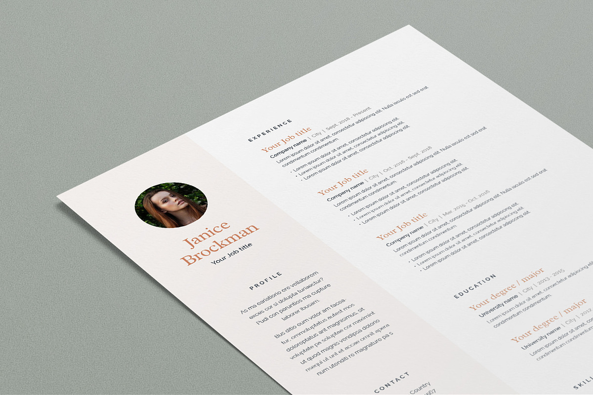 Janice | CV / resume template, a Resume Template by CV house (Photo 2 of 9)
