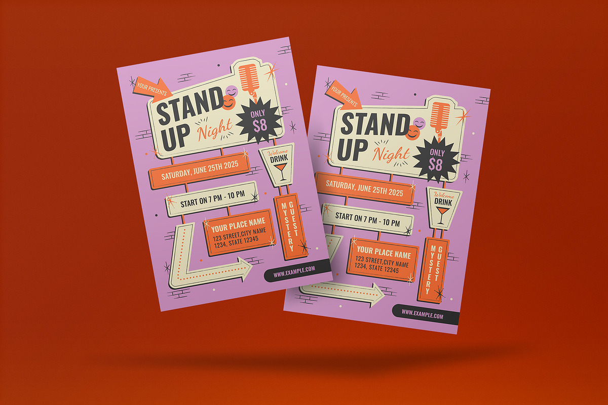 Stand Up Comedy Flyer, a Flyer Template by graphicook (Photo 3 of 3)