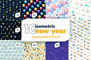 Isometric New Year Seamless Patterns, a Pattern Graphic by oelhoem (Thumbnail 5 of 5)