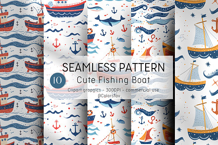 Cute Boat Seamless Nautical Delight