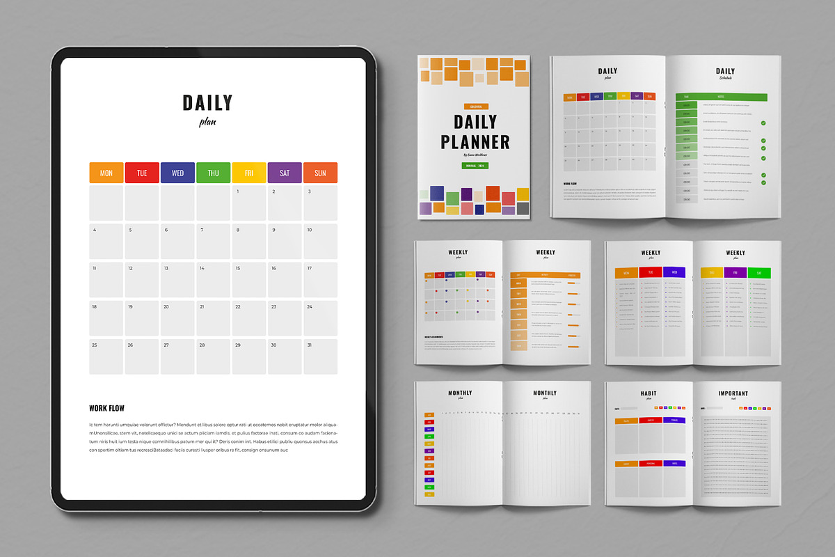 Daily Planner 2024 Template, a Stationery Template by ContestDesign (Photo 1 of 3)