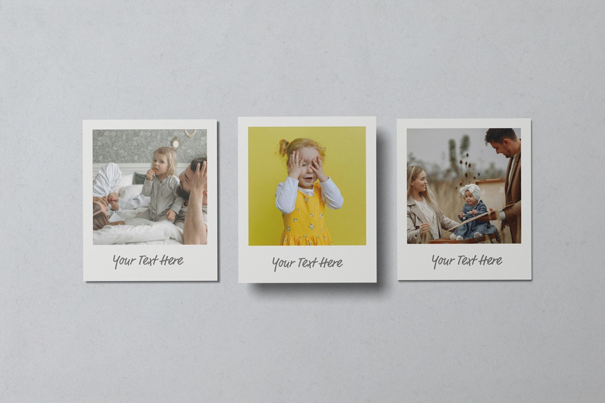 Polaroid Photos Collage Mockup, an Advertising Mockup by Graphic Deal (Photo 7 of 11)