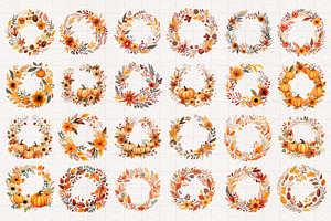 Autumn Wreaths Clipart