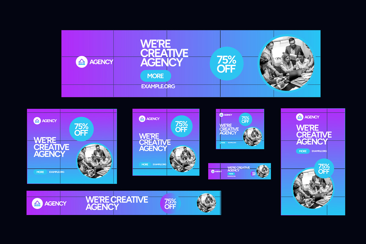 Creative Agency Web Banner Ads Set, an UI Kit Template by CreativeShaper (Photo 4 of 4)