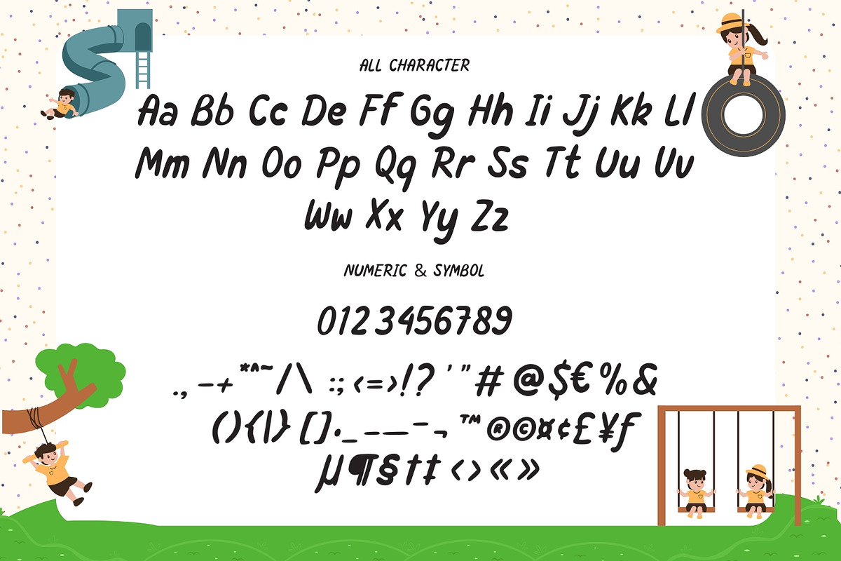 Happy Handprints - Kids Display Font, a Script Font by AQR Studio (Photo 7 of 8)