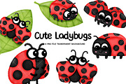 Cute Ladybug Watercolor Clipart, an Animal Illustration by Nattapohncha (Thumbnail 1 of 3)