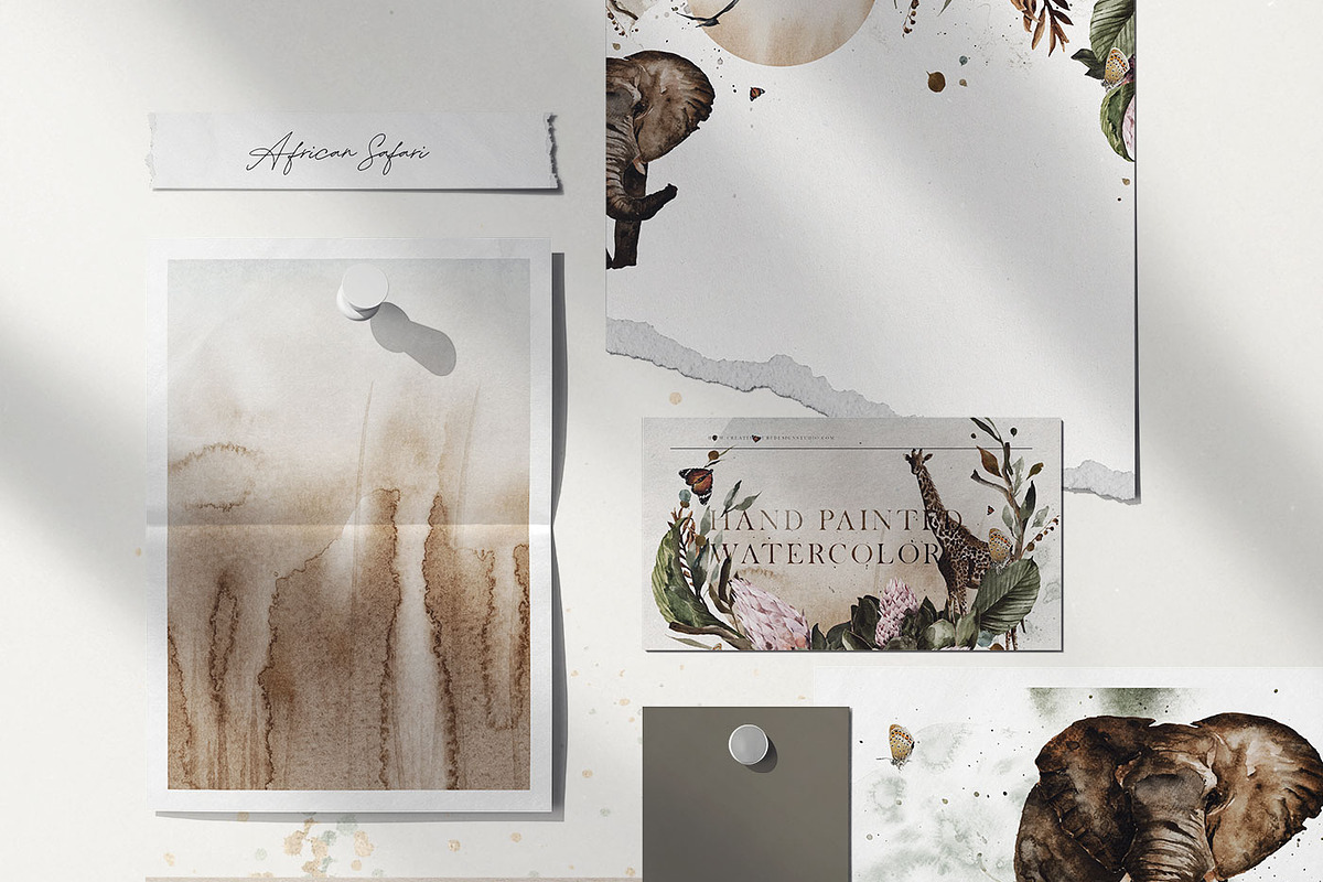 African Safari Watercolor Collection, an Animal Illustration by Creativeqube Design (Photo 6 of 16)