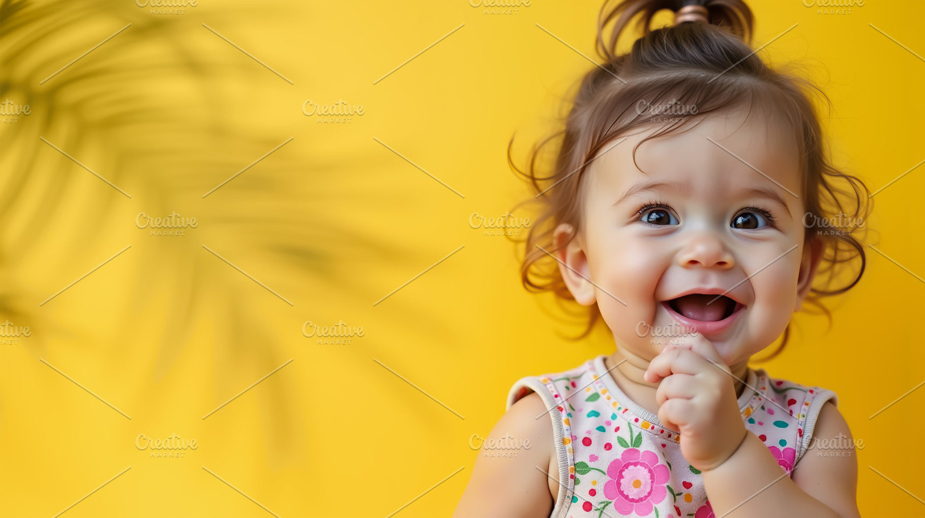 Happy Baby Smiling Against a Vibrant, a Person Photo by angellodeco