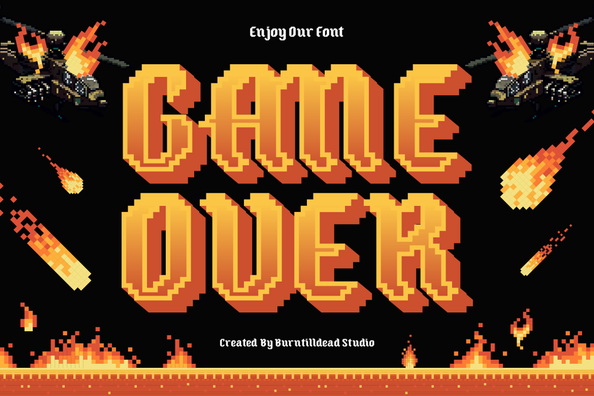 Oldbitz - Pixel Font, a Sans Serif Font by Burntilldead (Photo 12 of 12)