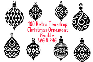 Retro Christmas Teardrop Ornaments