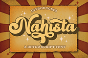 Nahista - Retro Font, a Script Font by Sronstudio (Thumbnail 1 of 13)