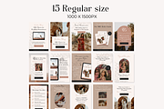 Pinterest Pin Templates Boho Canva, a Social Media Template by HerstedHertz (Thumbnail 4 of 9)