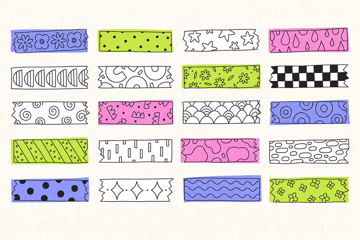 Hand Drawn Washi Tape Clipart, a Decorative Illustration by Anna Studio (Photo 12 of 12)