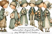 Victorian Valentine Bundle Clipart, an Illustration by Designking (Thumbnail 1 of 5)